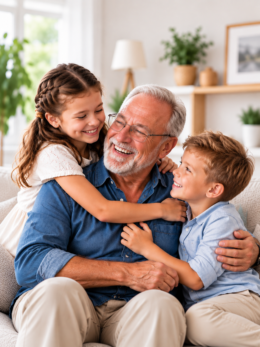 Famille et seniors dans une ambiance chaleureuse et rassurante